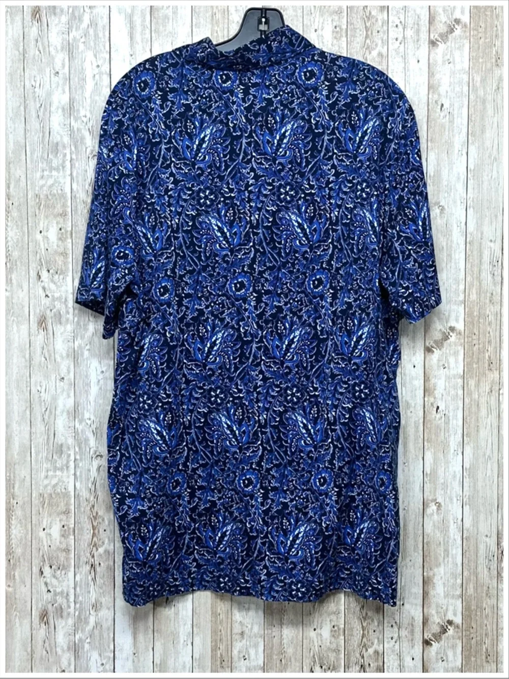 Polo Golf Ralph Lauren Blue Floral Paisley Cotton Polo ~ Size L ~ Item #6141